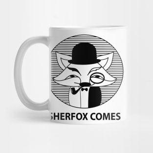 Hipster fox as a detective Mug